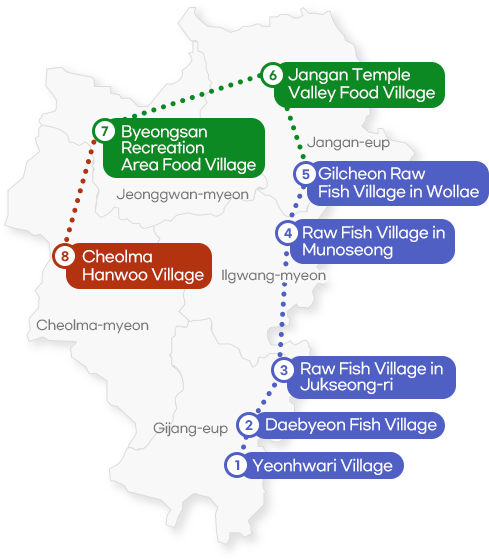 Gijang Eating Villages map img