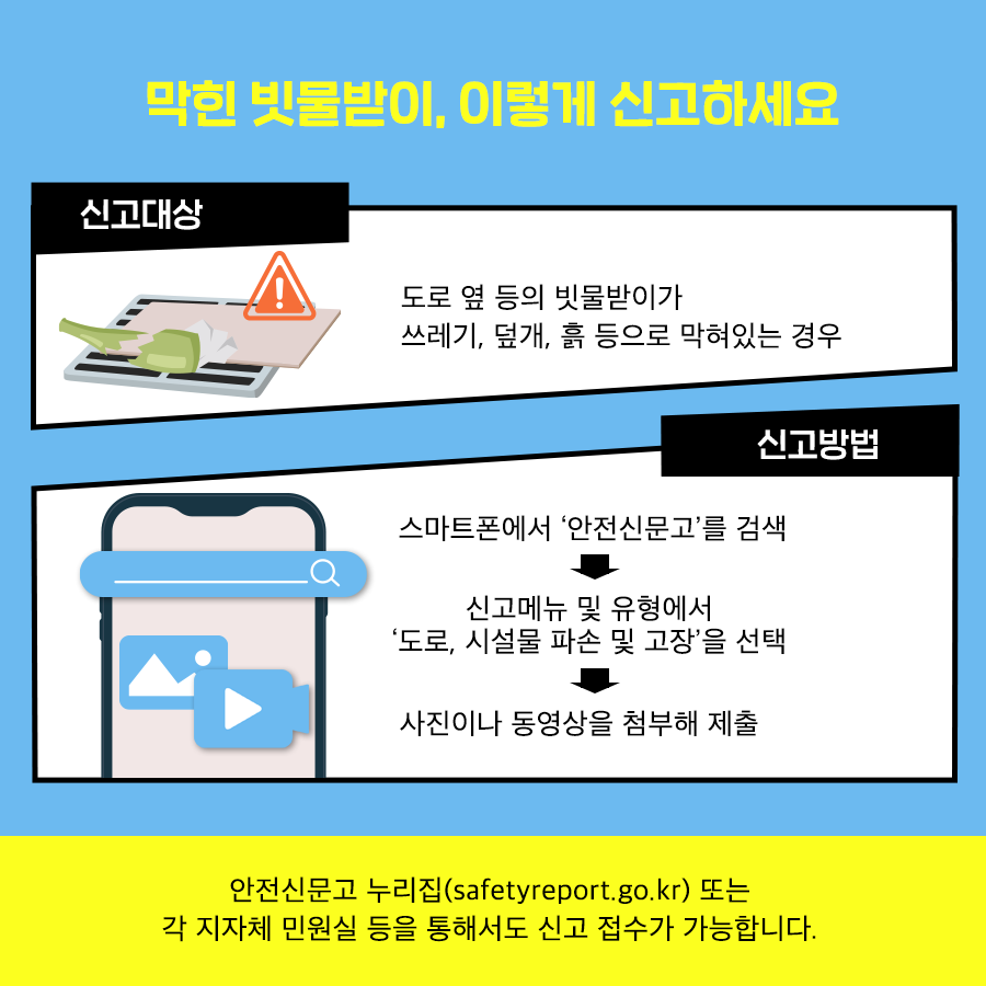 도시침수 에방 빗물받이 관리 홍보 첨부 이미지