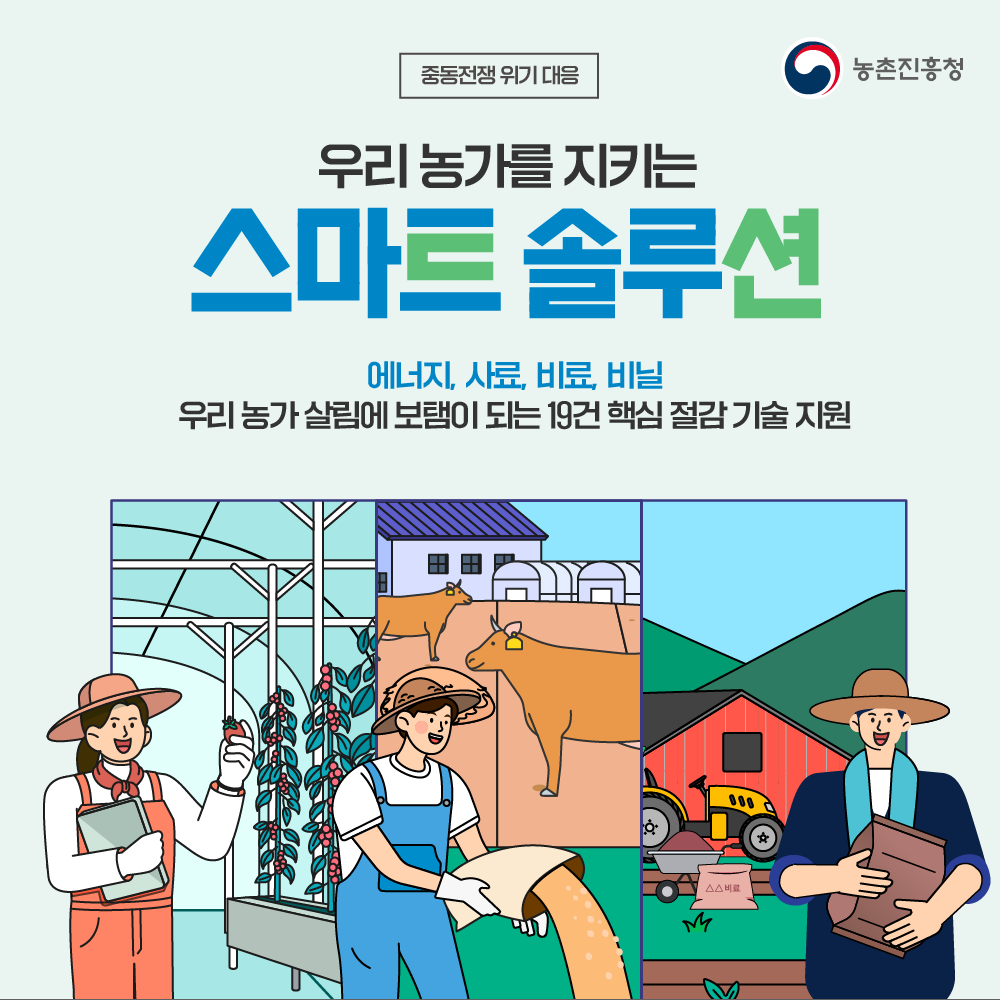 중동전쟁 대응 생산비 절감 기술 카드뉴스 첨부 이미지