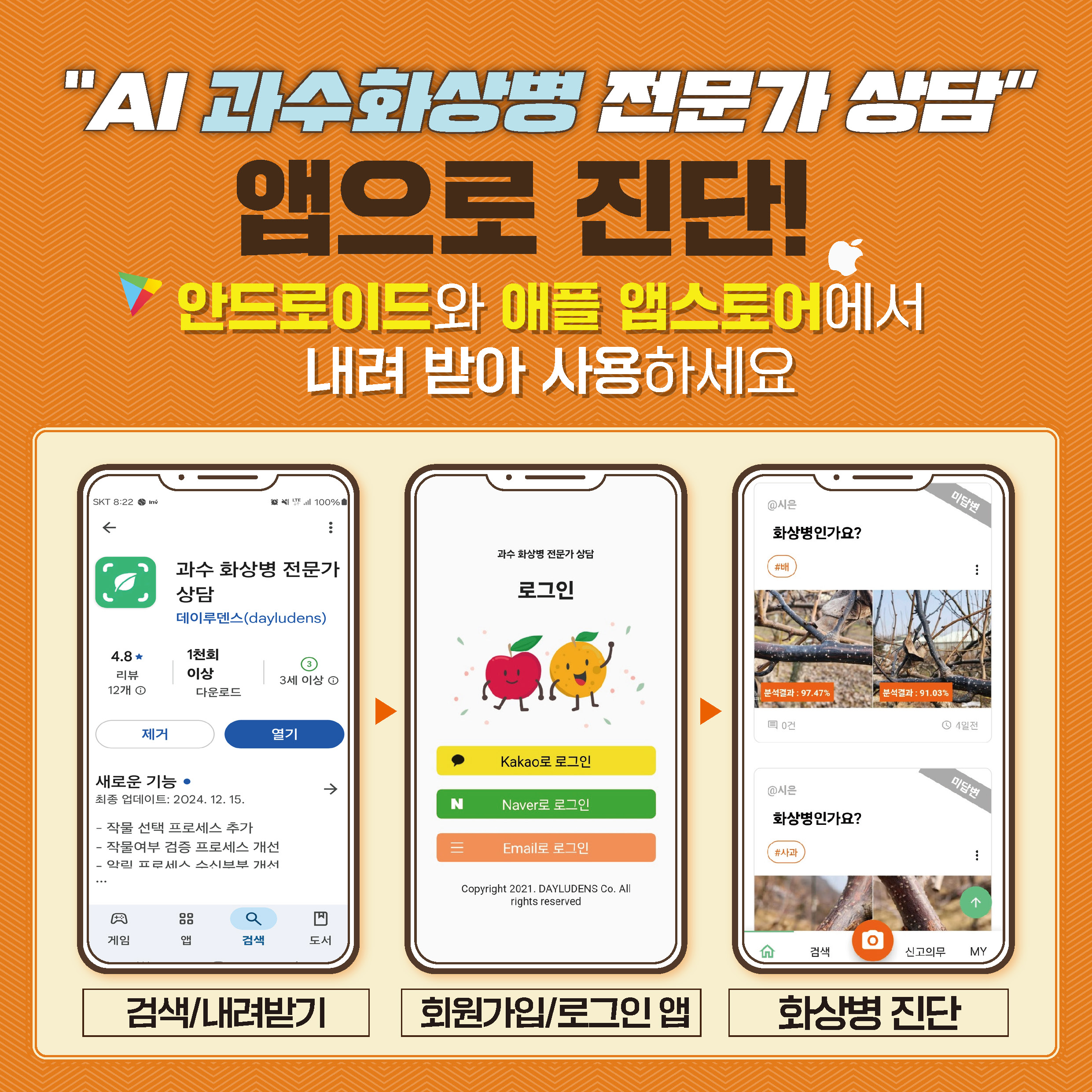 과수화상병 사과·배 꽃 증상 구별요령 카드뉴스 첨부 이미지