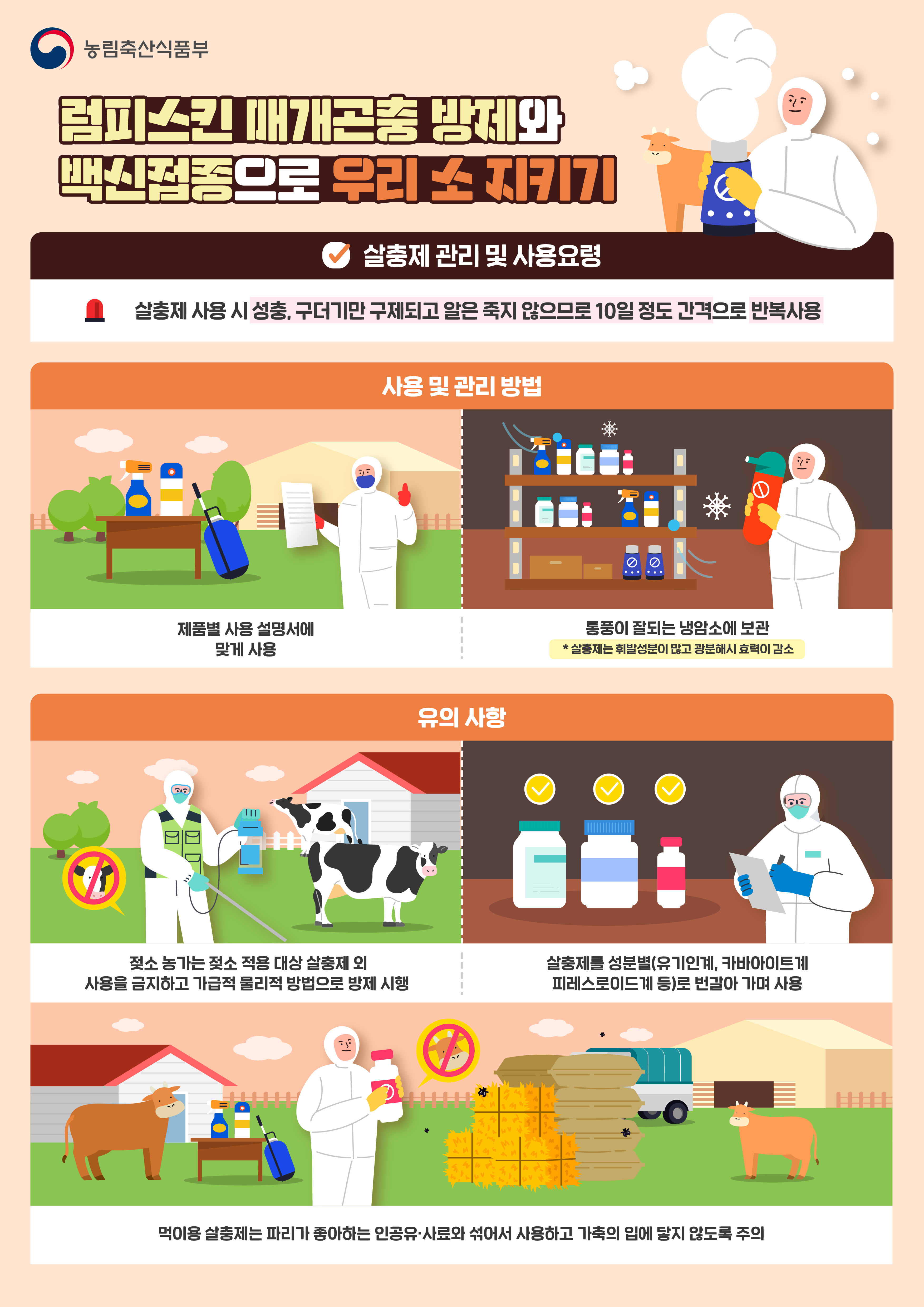 럼피스킨 매개곤충 방제와 백신접종으로 오리 소 지키기 첨부 이미지