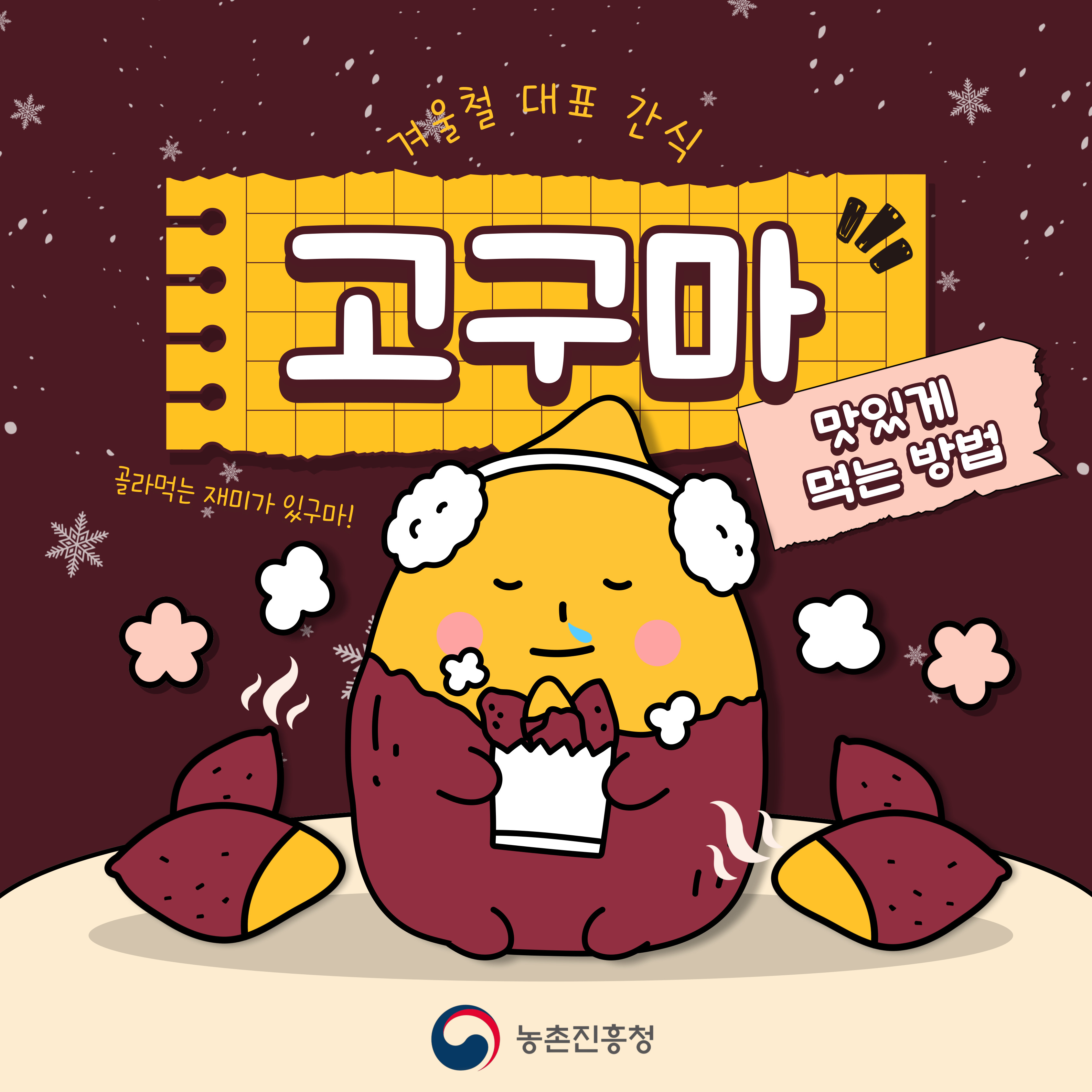 [카드뉴스] 겨울철 대표 간식 고구마 맛있게 먹는 방법 첨부 이미지