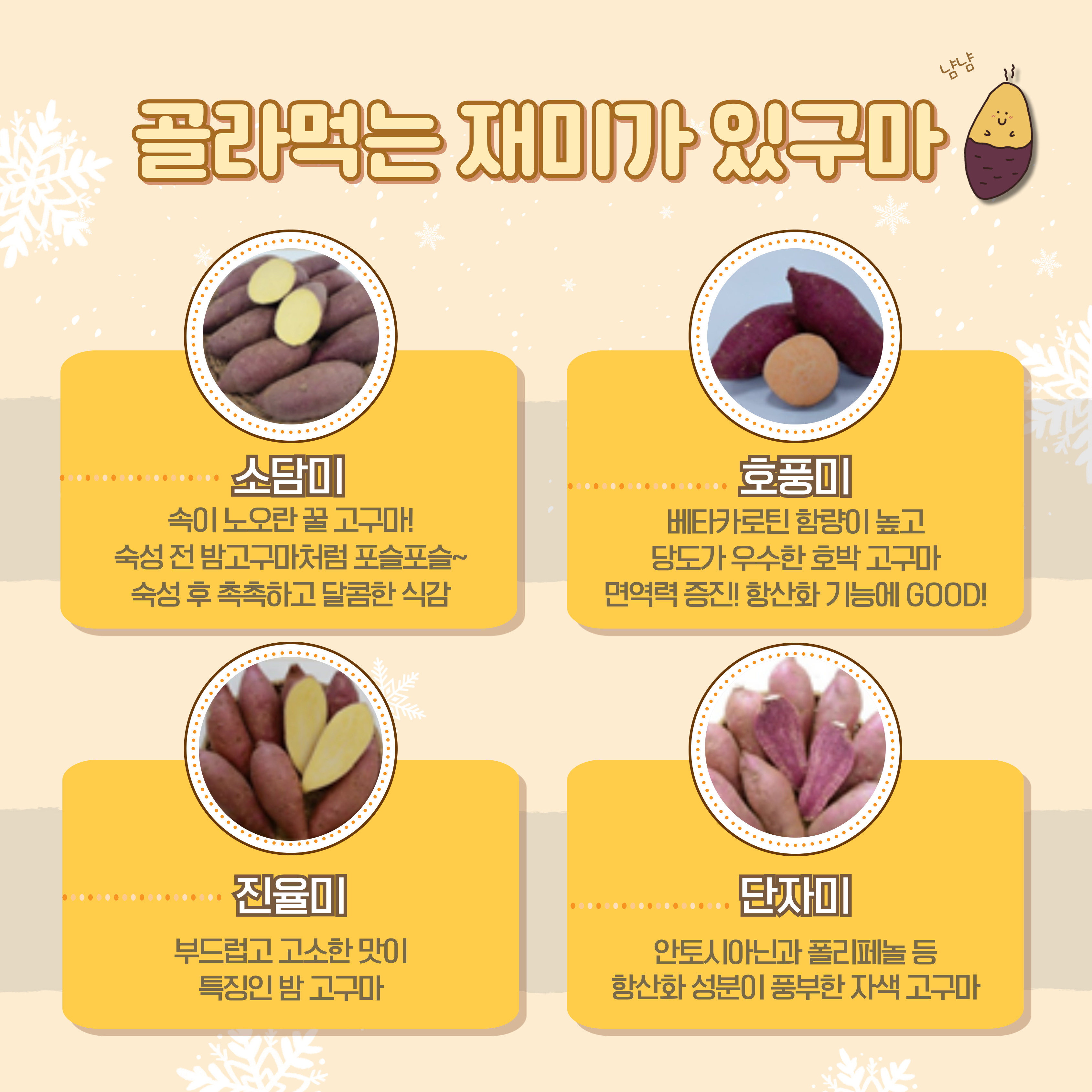 [카드뉴스] 겨울철 대표 간식 고구마 맛있게 먹는 방법 첨부 이미지