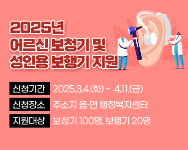 2025년 어르신 보청기 및 성인용 보행기 지원